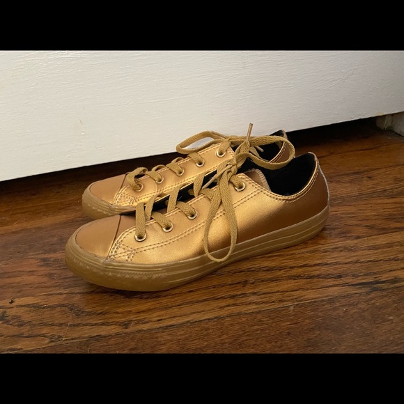 womens gold converse shoes